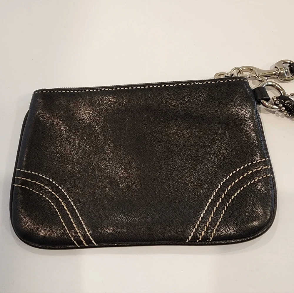 Coach Black Leather Wristlet